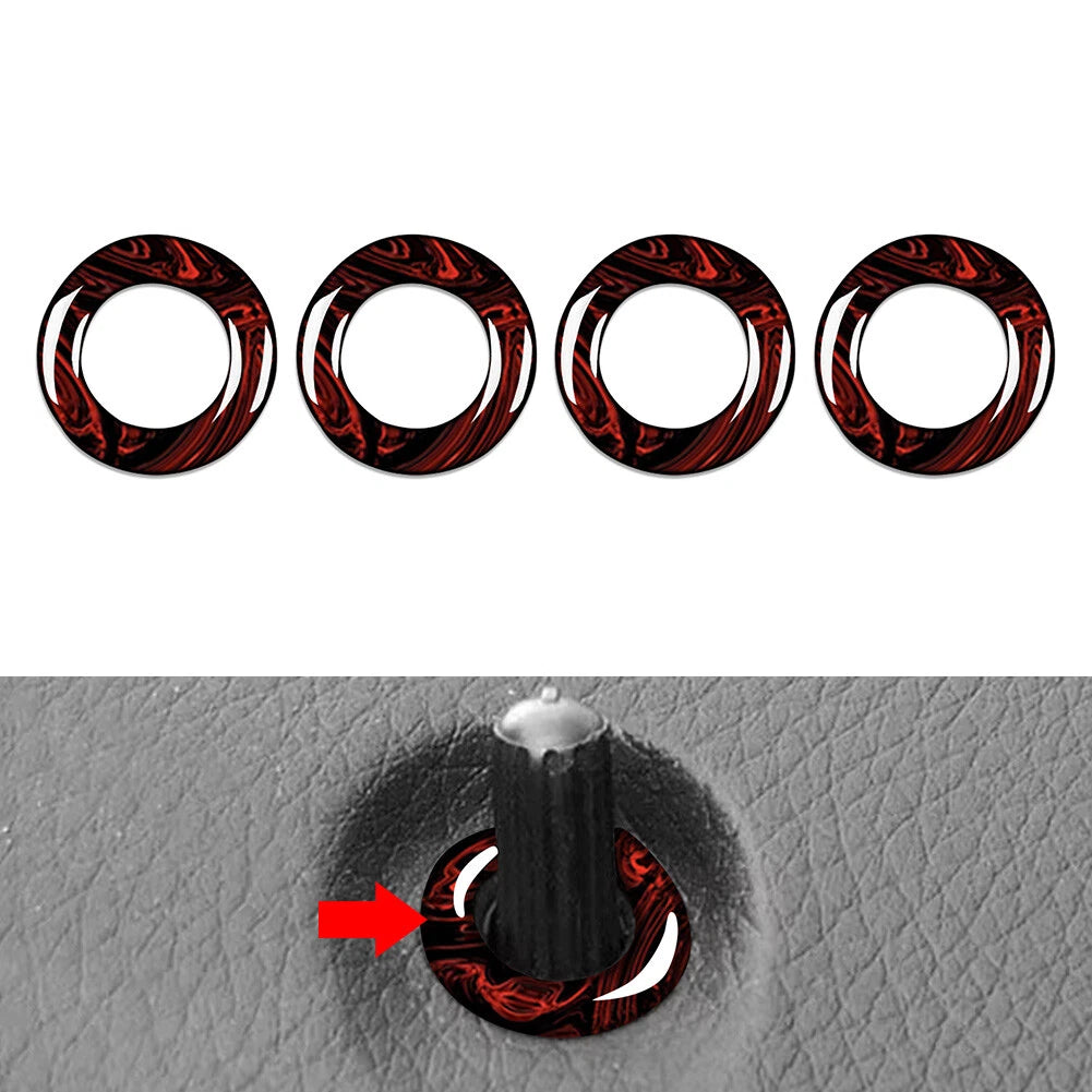 Set of 4 Fire Red Interior Door Lock Pin Covers for Benz E Class W212 (2015–2021)