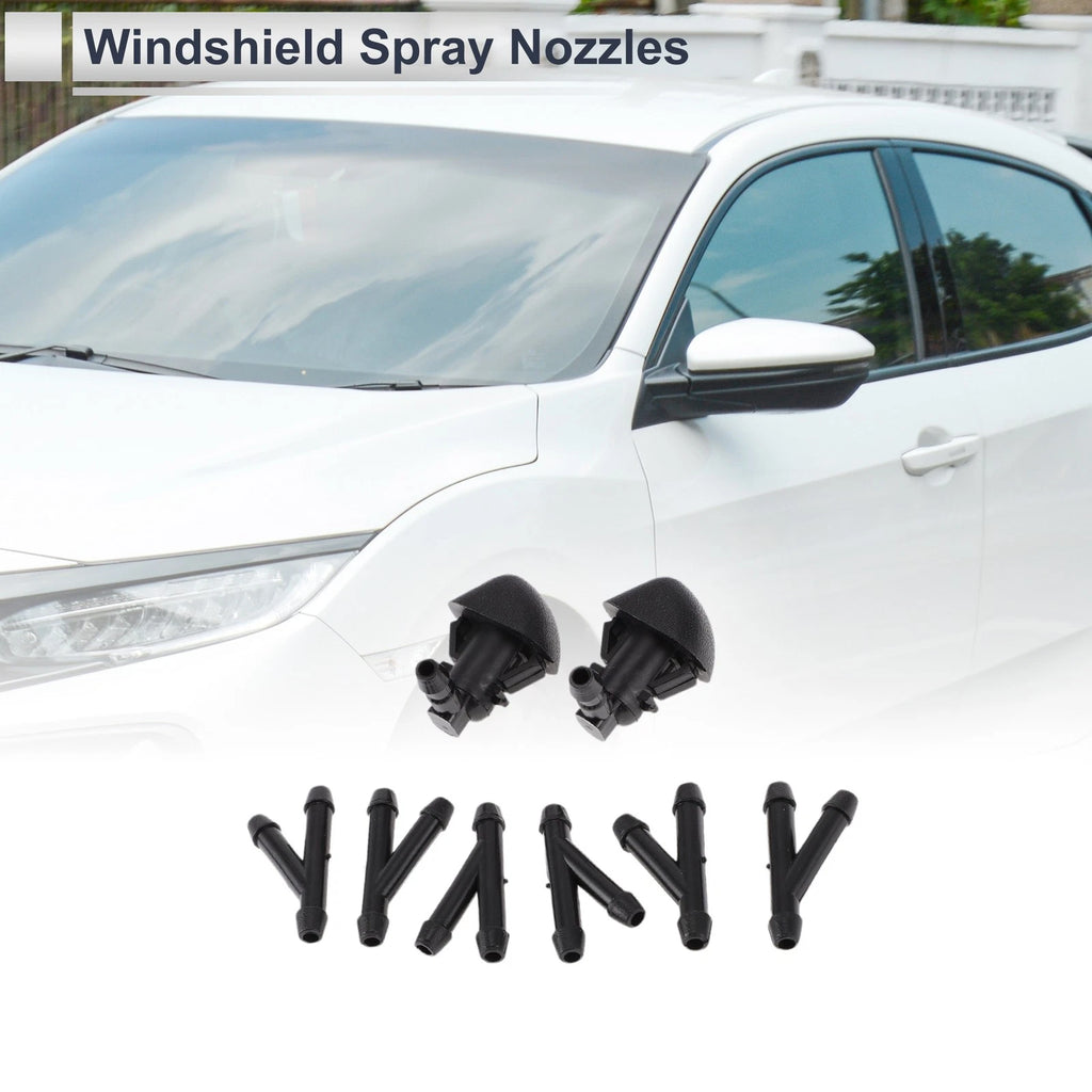 Washer Nozzle with Hose Connector 6 Piece Set for Honda Black (2012–2015)