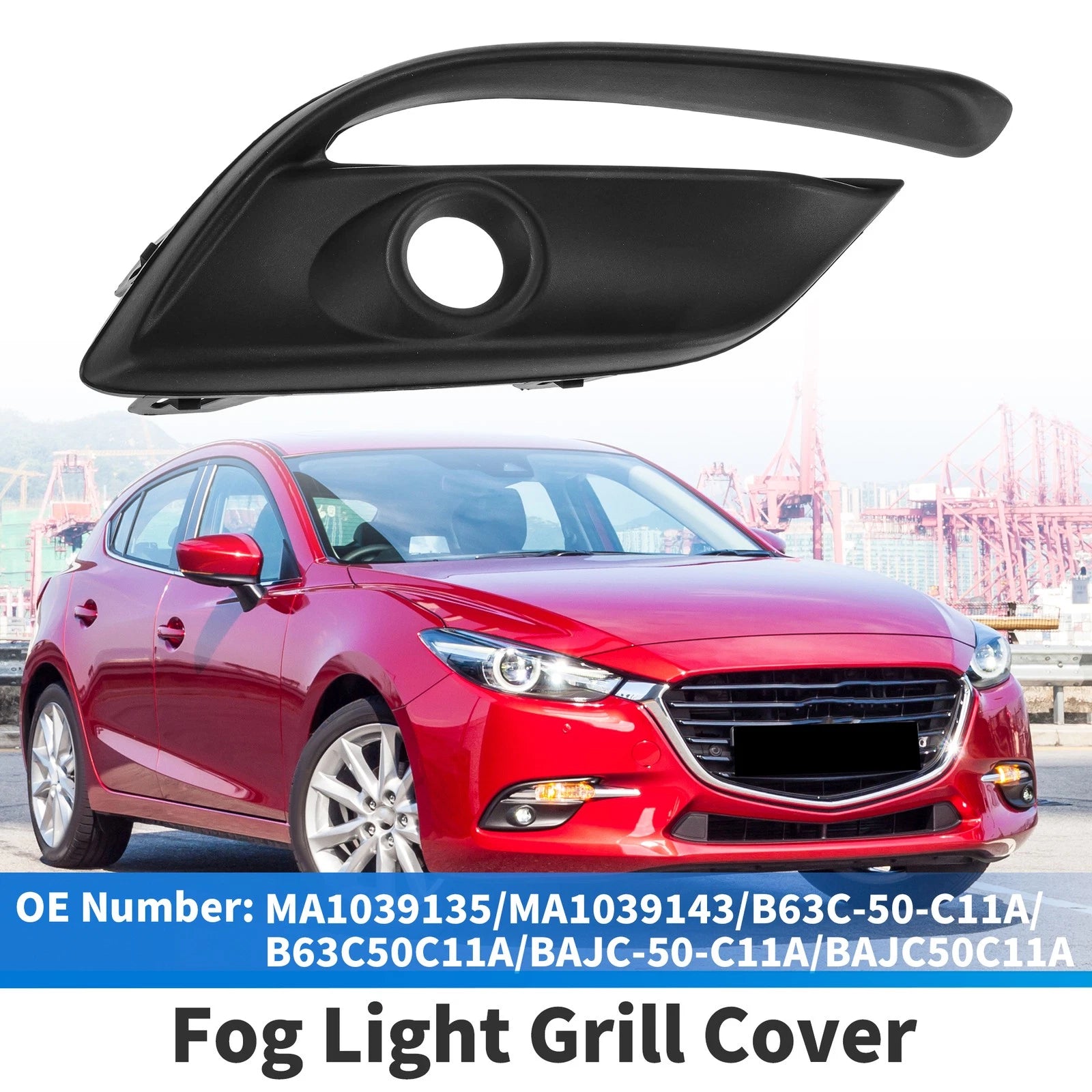 Front Right Fog Light Grill Replacement for Mazda 3 (2017–2018)