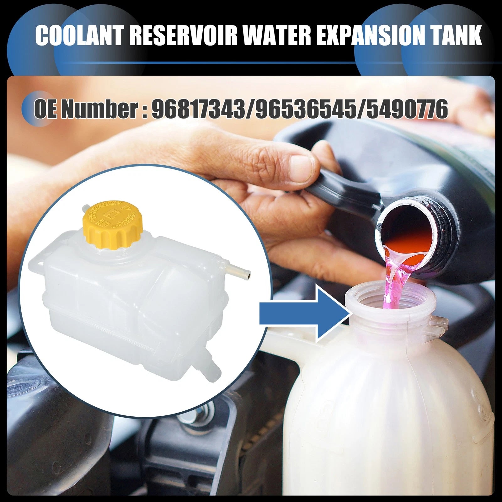 Coolant Expansion Overflow Tank With Cap Replacement for Chevrolet Aveo (2007–2011)