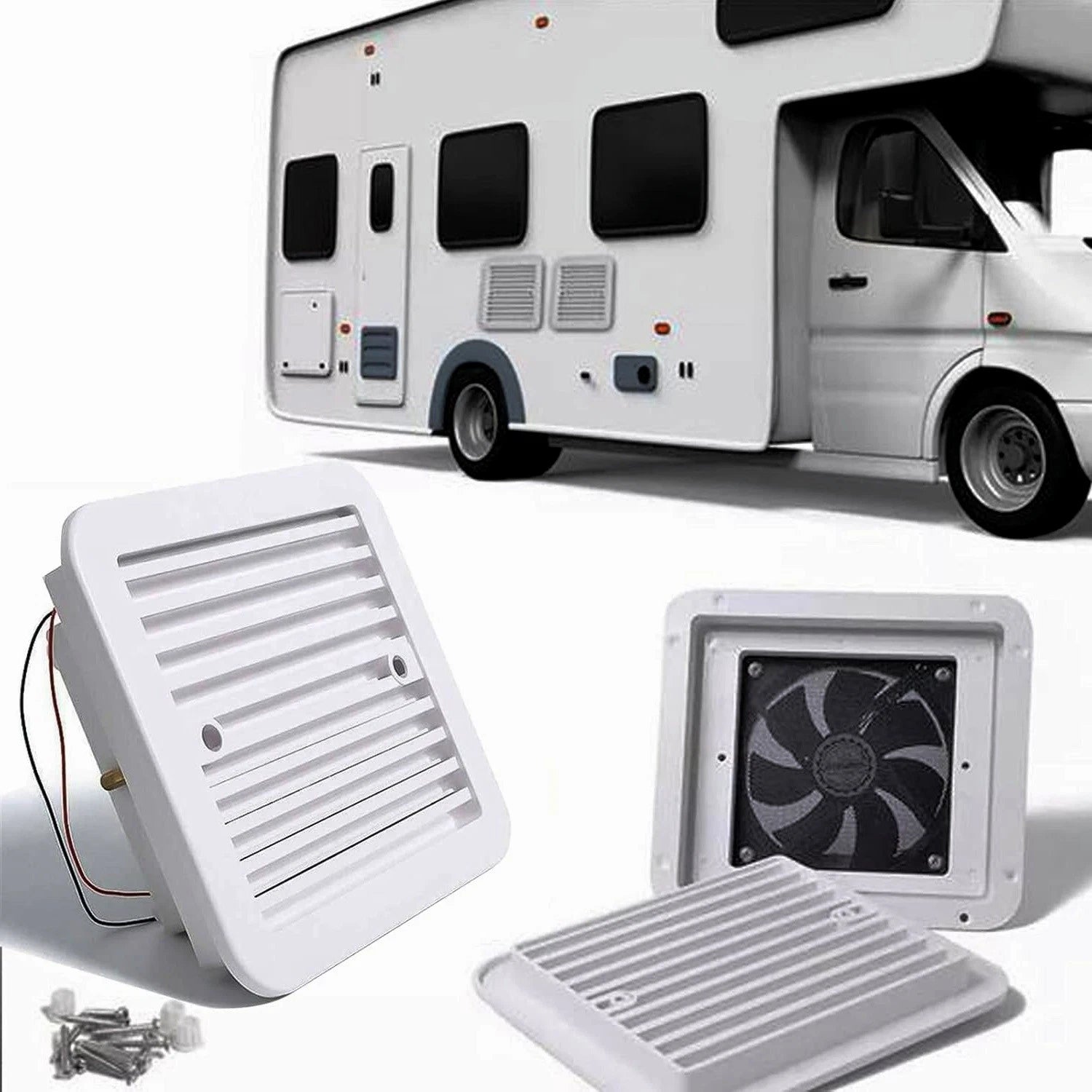 12V RV Side Air Vent Fan for Trailer Caravan (Strong Wind)