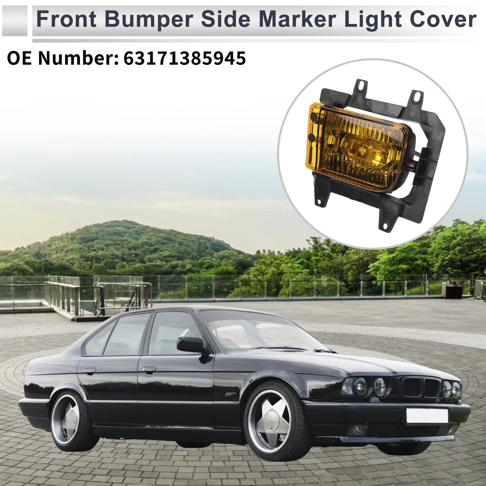 Left Front Bumper Side Marker Light Cover Replacement for BMW E30 (1984–1994)