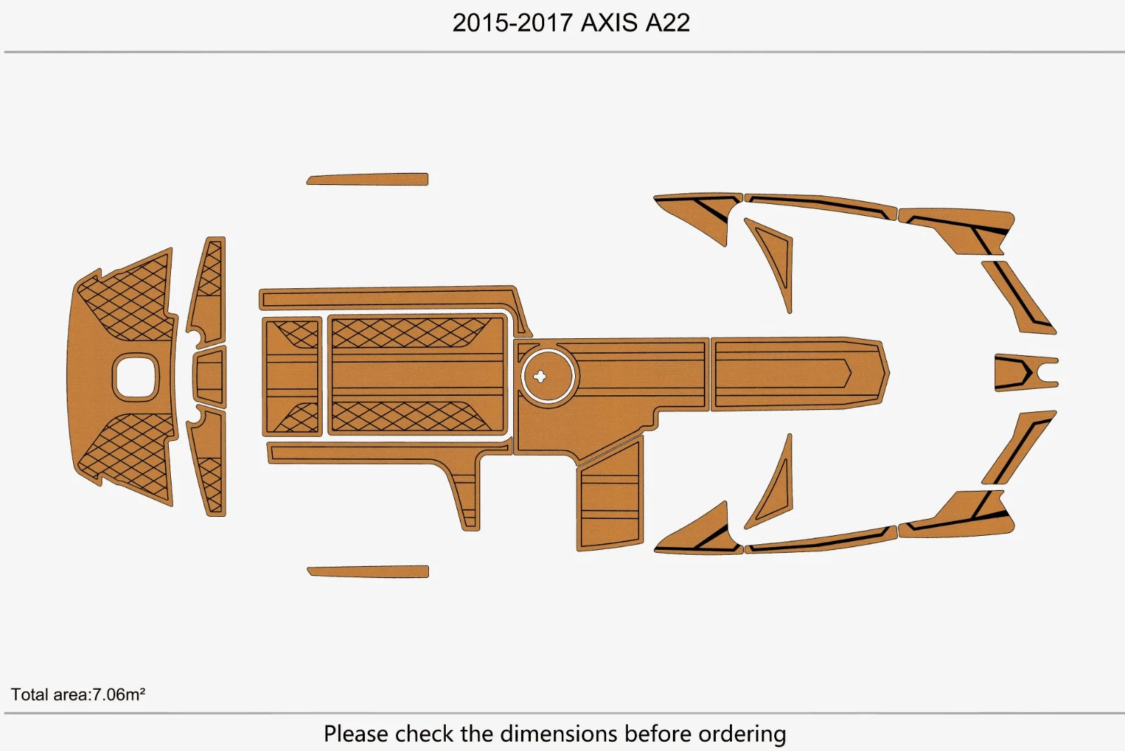 EVA Foam Faux Teak Deck Flooring Pads for AXIS A22 (2015)