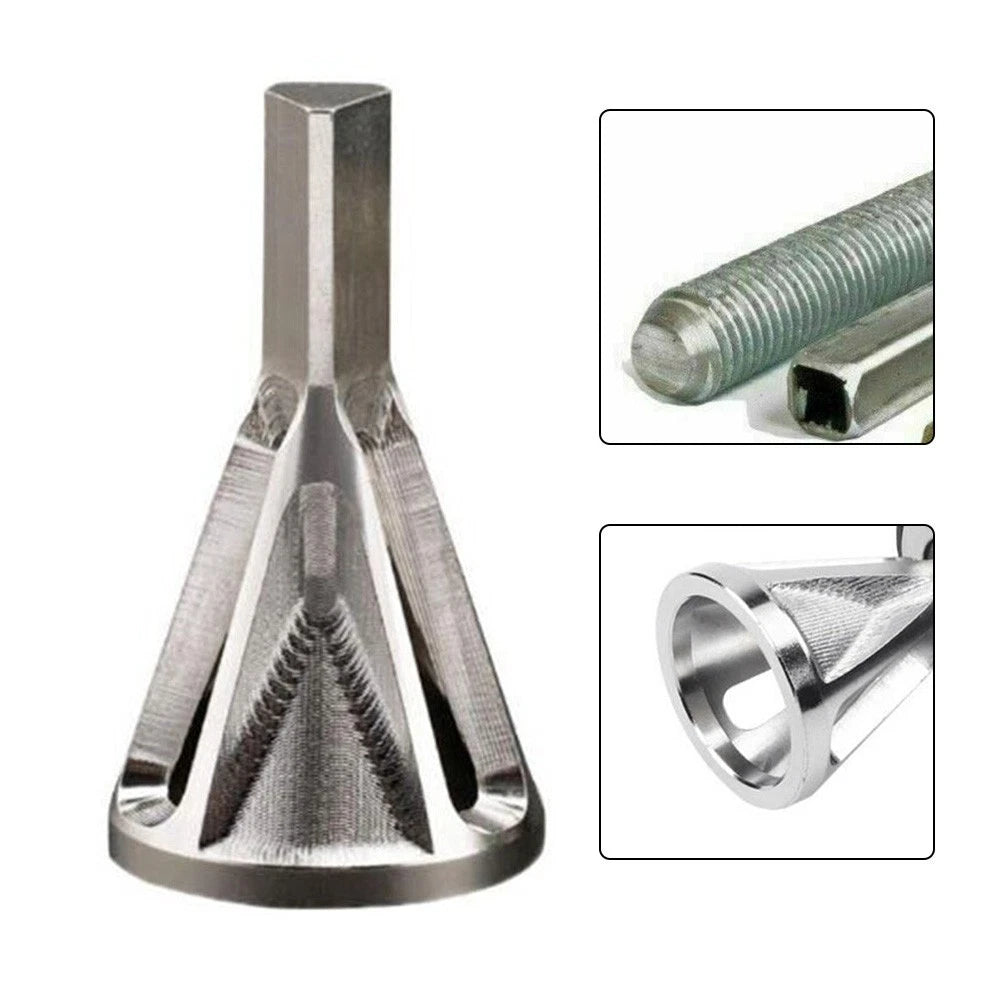 Chamfer Drill Bit for Metal Deburring Tool (Silver Triangle Hexagon)
