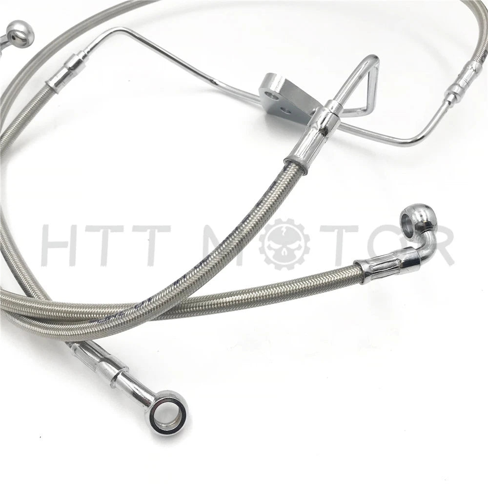 Stainless Brake Line Kit for Harley Touring (2008–2013) 14" Monkey Handlebars
