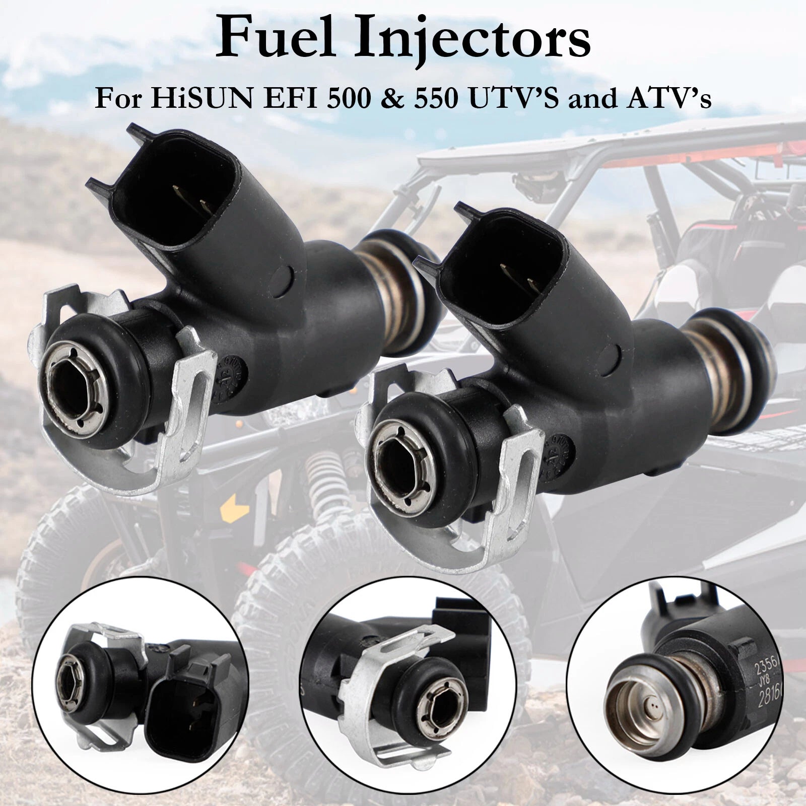 2X Fuel Injector 28160355 16400-004C-0000 for HiSun EFI UTV550 MSU500 HS500 T9