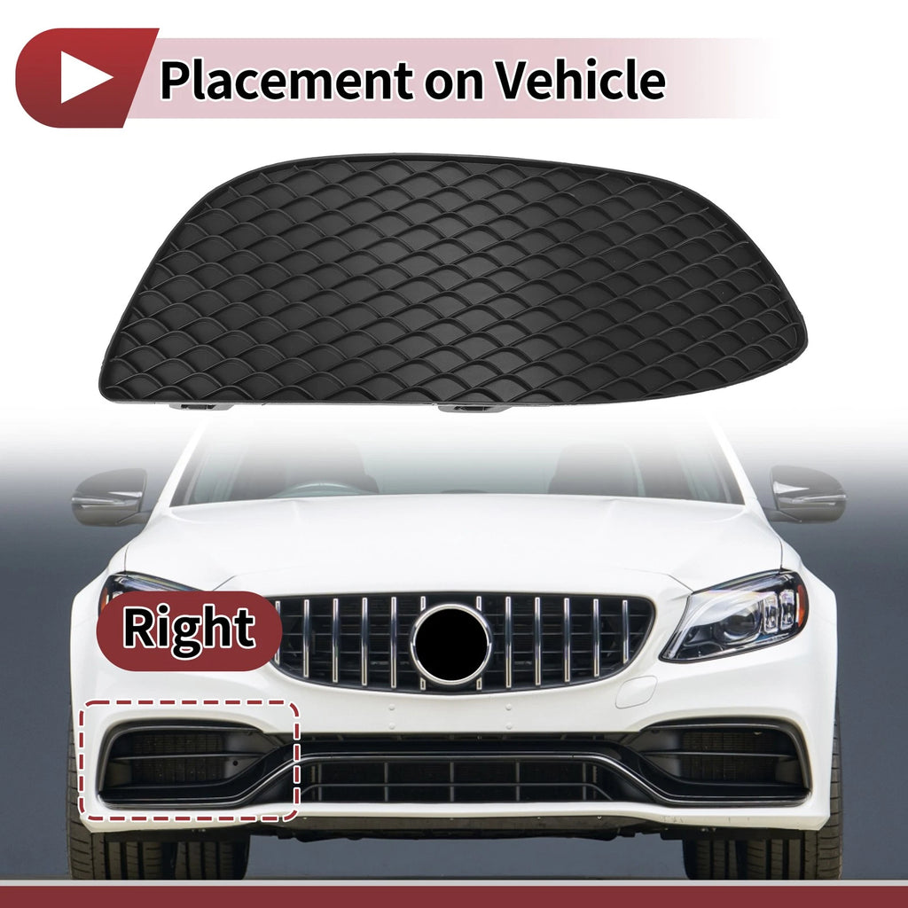 Fog Light Grill Front Right Replacement for Mercedes-Benz C300 (2015–2016)