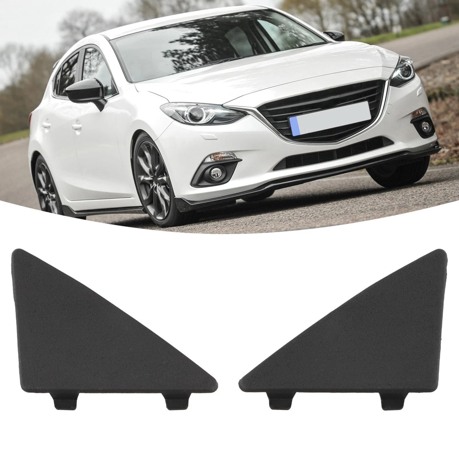 2X Tow Hook Eye Grille Cover Cap for Mazda 3 (2014–2017)