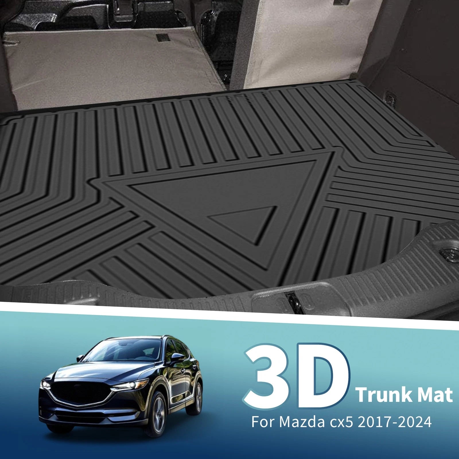 Rear Trunk Cargo Liner Flat Face for Mazda CX-5 (2017–2024) TPE 1 Pc