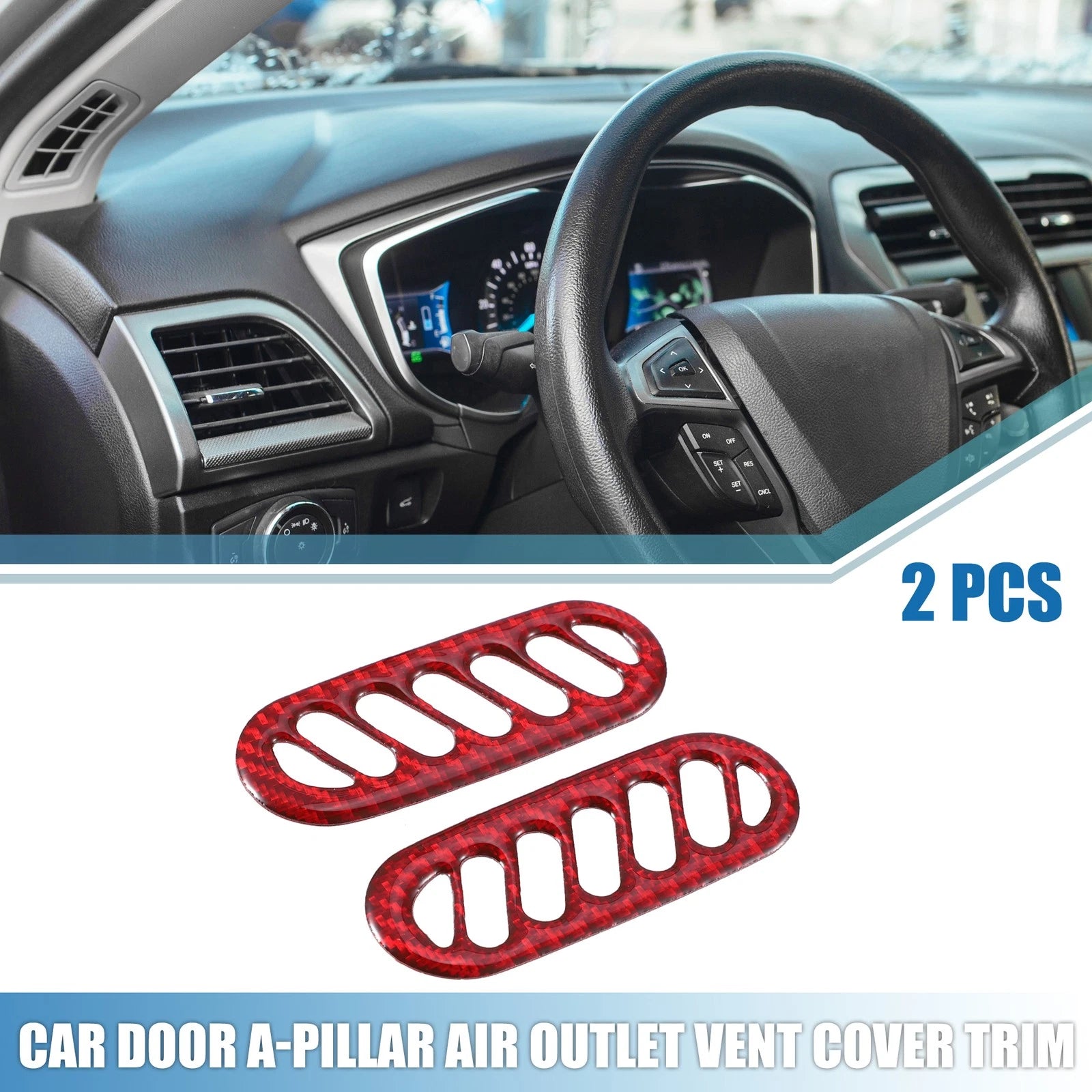 A-Pillar Air Vent Covers for Chevy Corvette C5 Red (Set of 2)