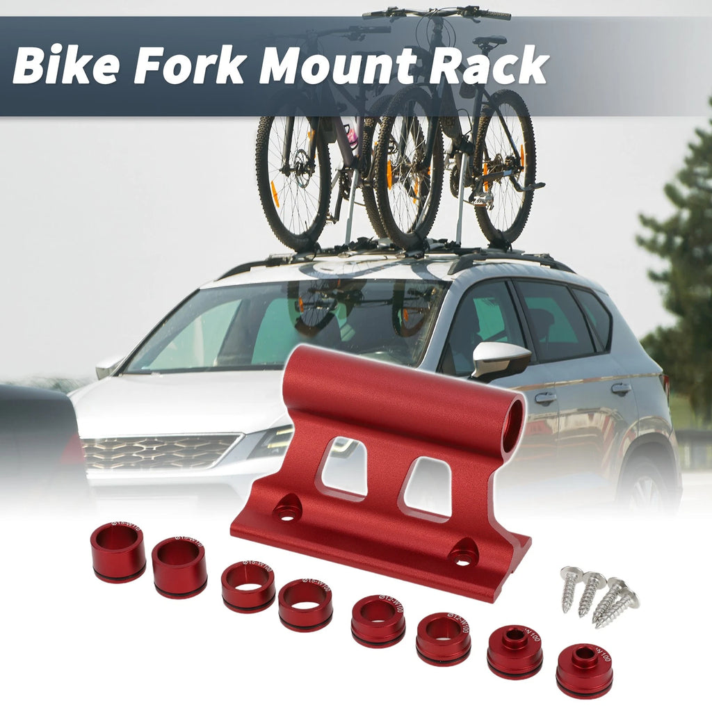 Quick Release Bike Fork Mount Rack Set for 0.26in 6.5mm Thru Axle Red