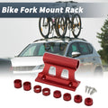 Quick Release Bike Fork Mount Rack Set for 0.26in 6.5mm Thru Axle Red
