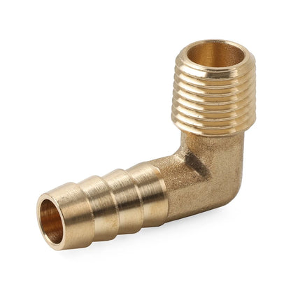 Brass Hose Barb Fitting Elbow 3/8" x 1/4 NPT Male Connector