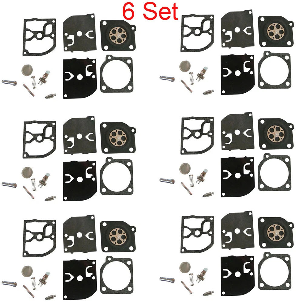 Set of 6 Carburetor Rebuild Kits for Poulan, Weedeater, McCulloch, ZAMA RB-39