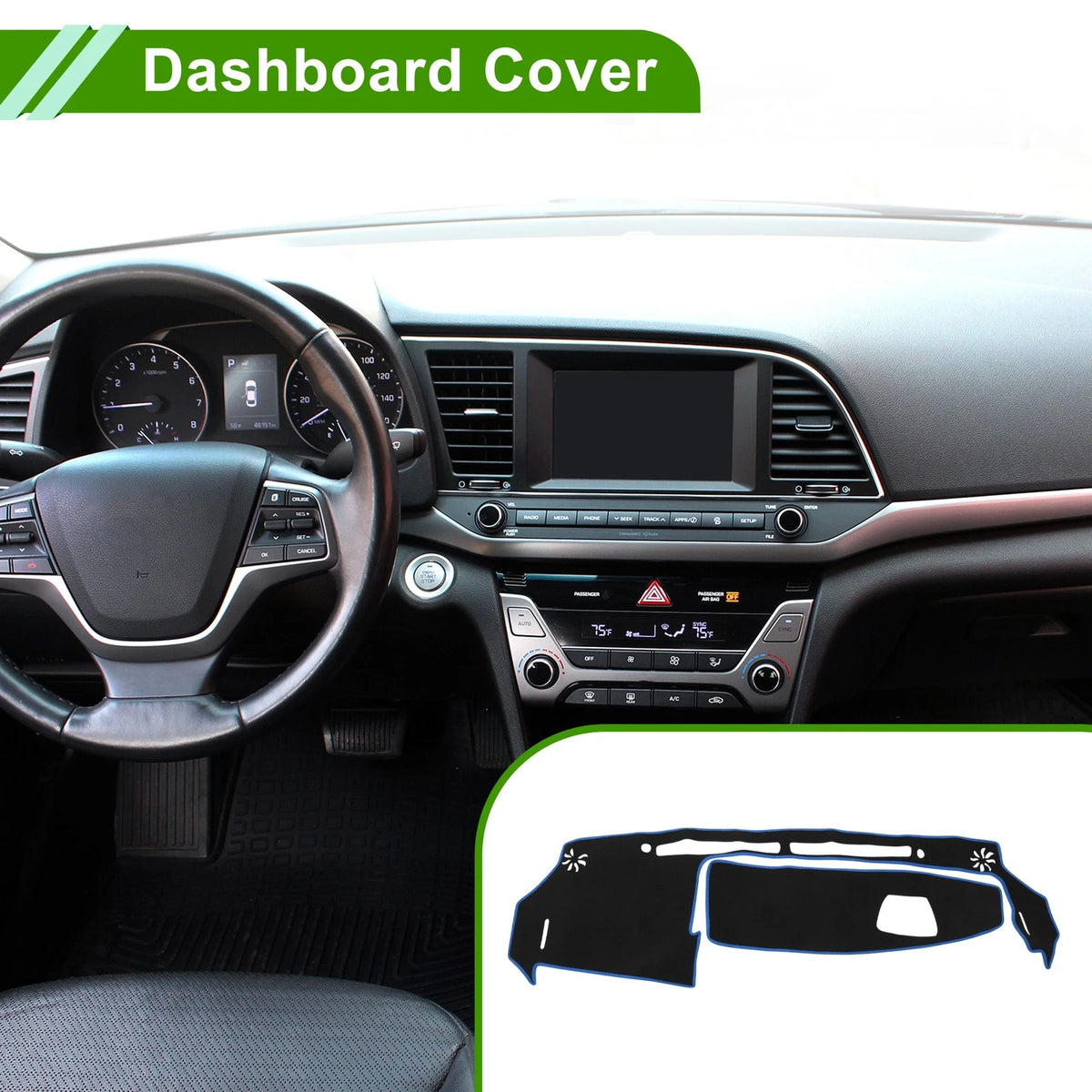 Dashboard Cover for Suzuki WagonR MH35S/55S (2012–2022) Anti-Slip Black Blue