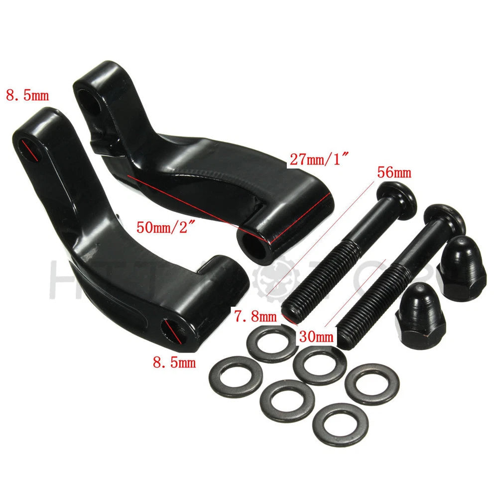 Mirror Relocation Extension Adapter Kit for Harley Davidson Motorcycles