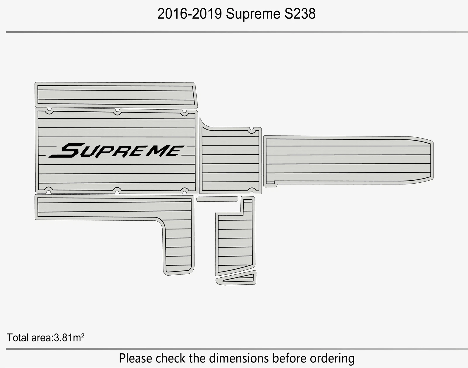 EVA Pad for Supreme S238 (2018) - Faux Foam Teak Deck Flooring Mat