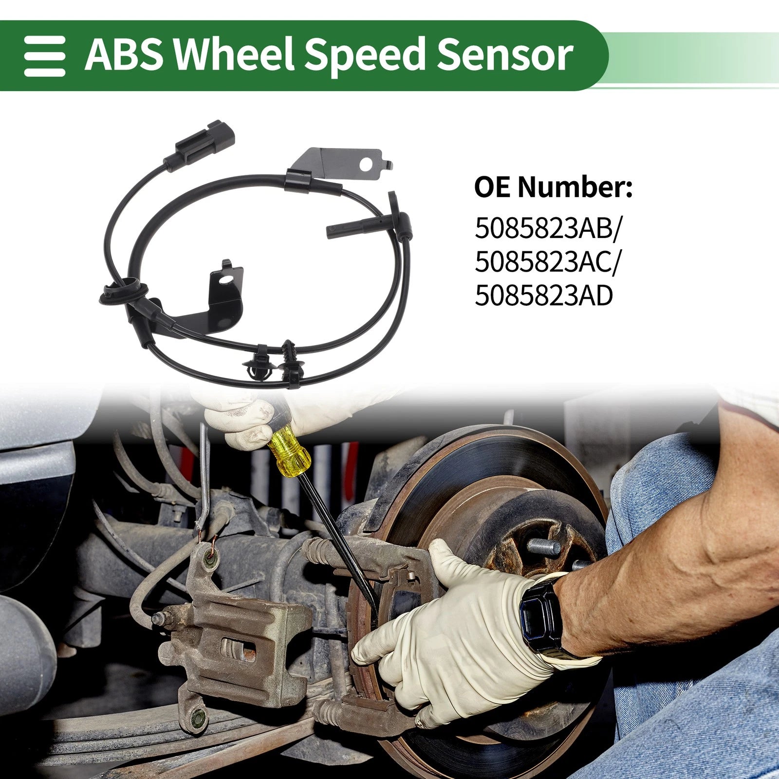ABS Wheel Speed Sensor Front Left Replacement for Dodge Avenger (2011–2014)