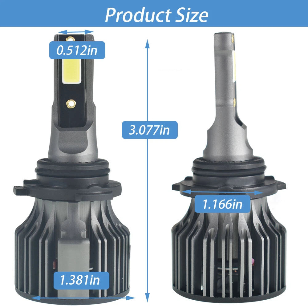 2X 9006 HB4 LED Headlight Bulbs Conversion Kit for Cool White (72W 10000LM)