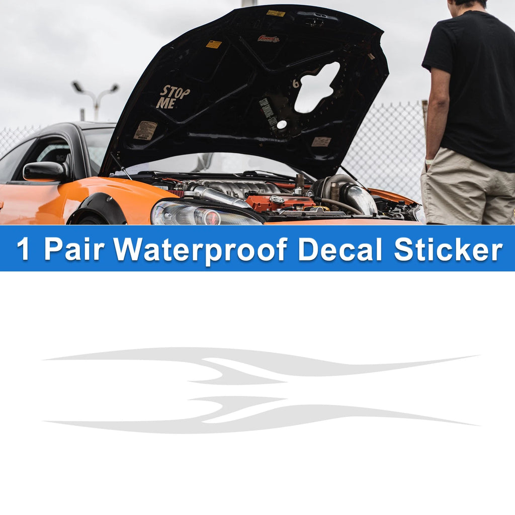 1 Pair Flame Pattern Car Bumper Sticker Decal for Universal Fit (161x28cm)