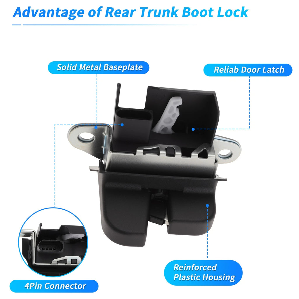 Rear Trunk Latch Lock Actuator for Audi A1 (2019) 2G6827505 4 Pins