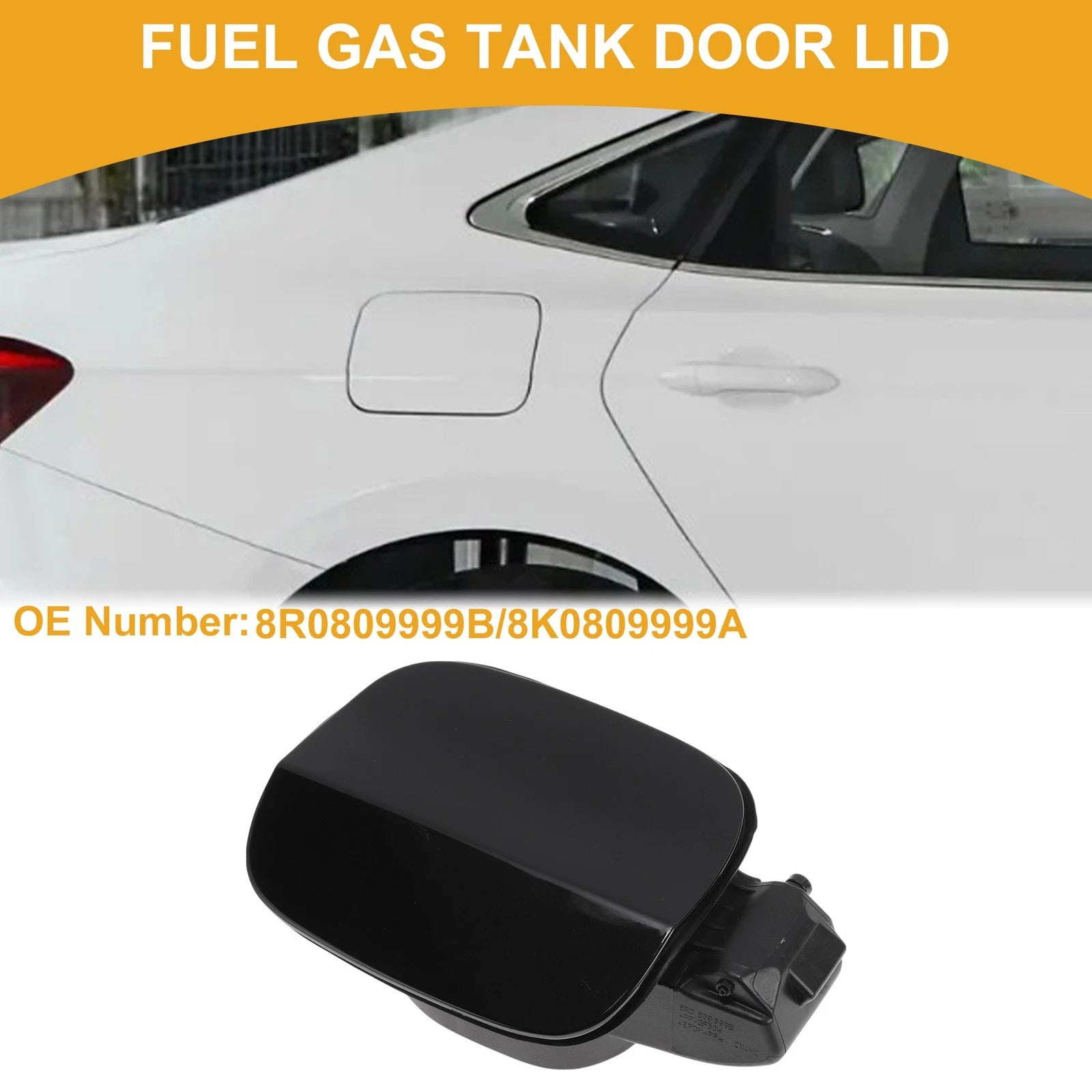 Fuel Tank Door Cap Replacement for Audi Q5 2010-2016 Bolt Type Black ABS