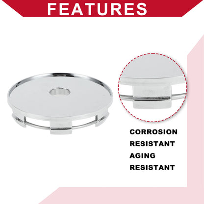 2X Chrome Wheel Center Hub Cap Rim Cover 2.56" OD for Universal Fit