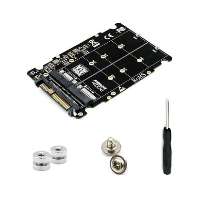 M.2 NVME SSD Key M + NGFF SATA SSD Key B to U.2 SFF-8639 Adapter