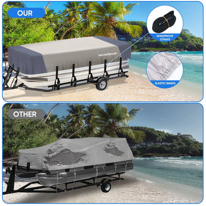 Pontoon Boat Cover for 21ft 22ft 23ft 24ft (Heavy Duty Waterproof)