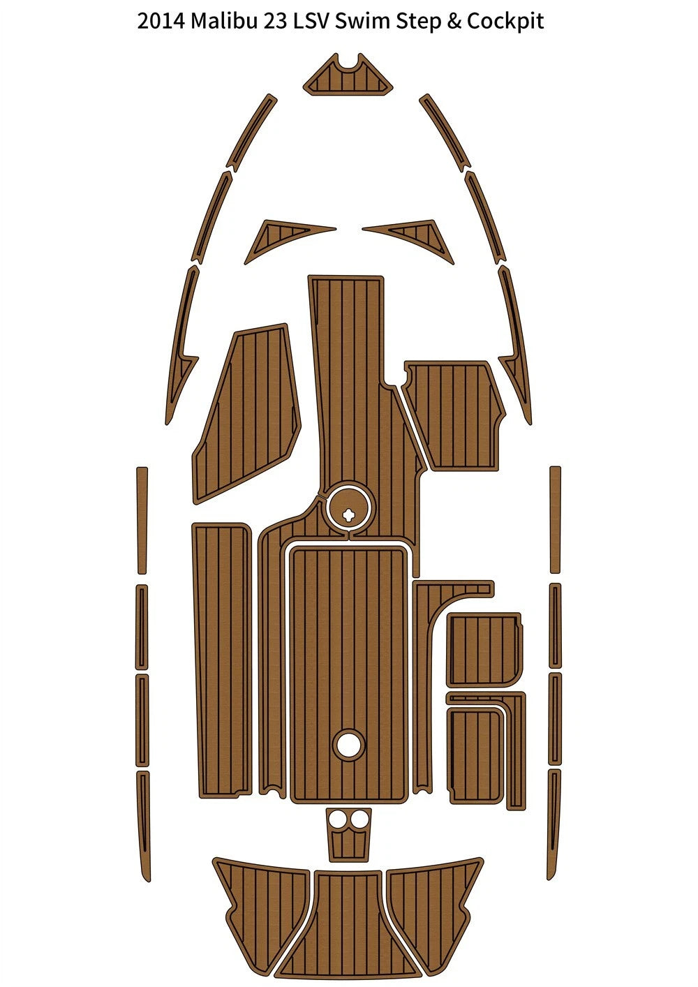 EVA Foam Teak Deck Floor Mat for Malibu 23 LSV (2014)