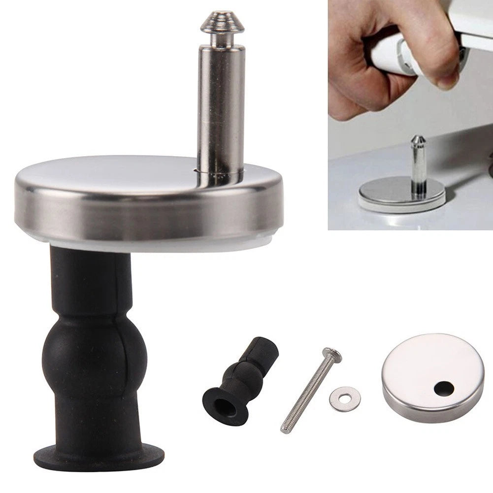 Set of 2 Toilet Hinges for Top Close Toilets - Silver & Black
