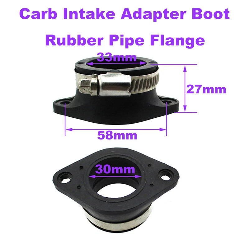 Carb Intake Adapter Boot Rubber Pipe Flange for Zongshen 2V 190cc (2000–2023)