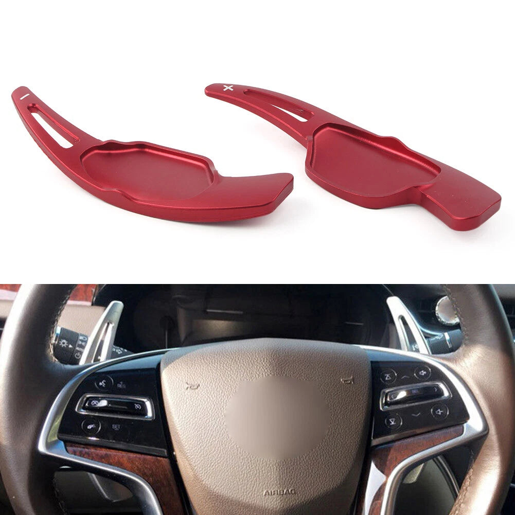 Steering Wheel Shift Paddle Shifter Extension Pad For Cadillac XTS 2013 - 18 RED