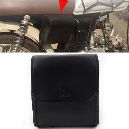 Saddle Luggage Pu Leather Side Tool Bag Storage Universal Pouch Black Motor