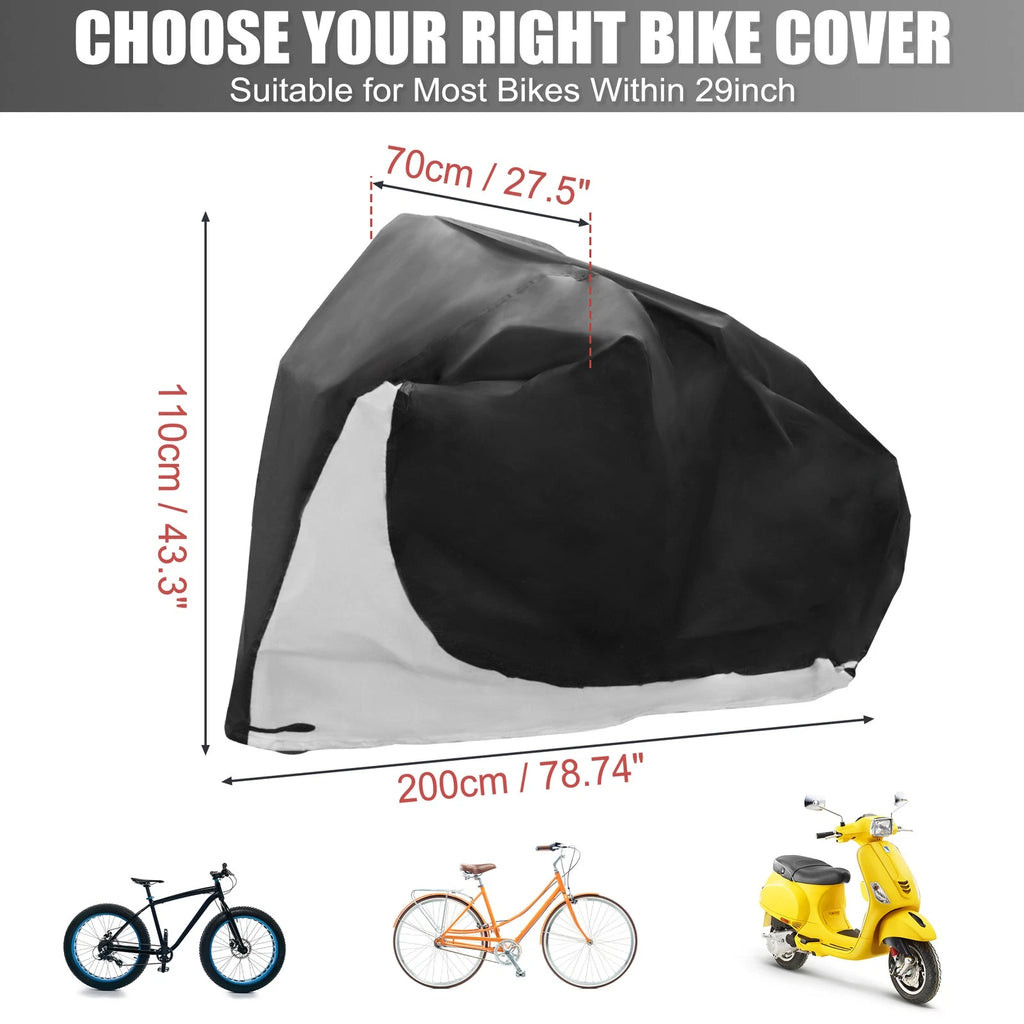 Bicycle Cover Waterproof for 1 Bike Rain Sun Dust Protector Silver (Tone)