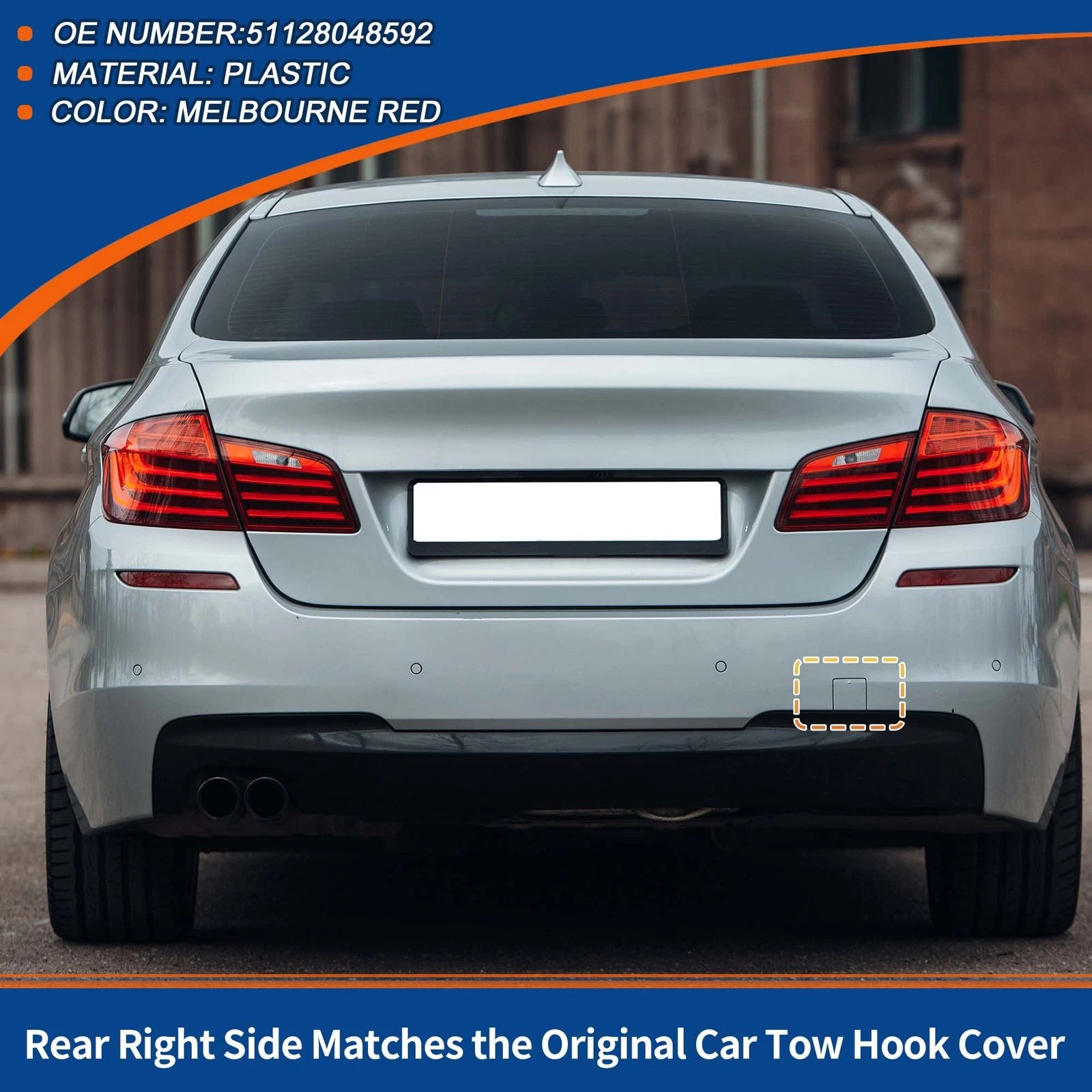 Rear Tow Hook Cover Replacement for BMW 5 Series F10 (2010–2016)
