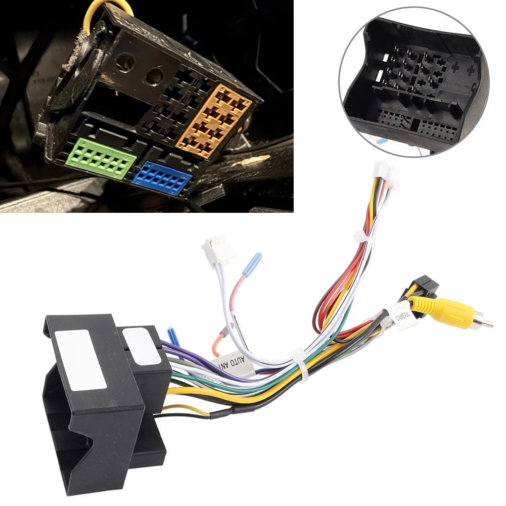 Audio Player 16pin Power Cable Adapter For Skoda For VW Golf