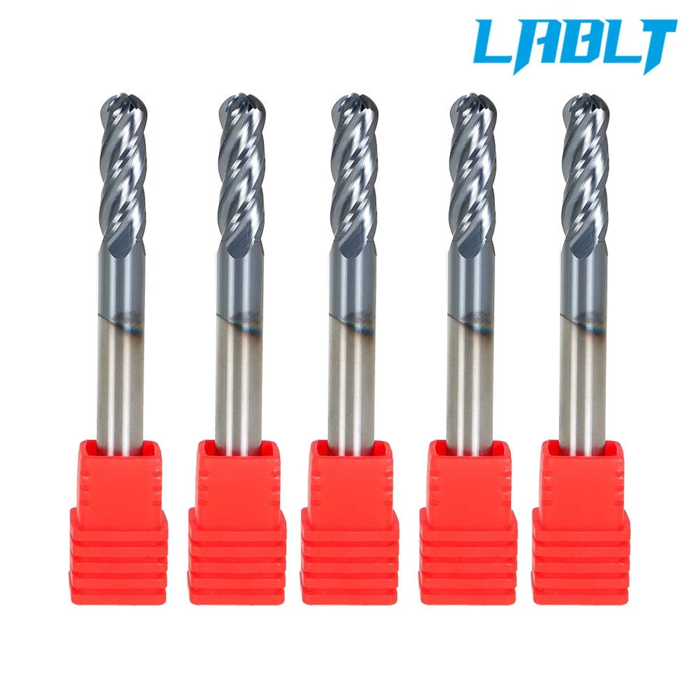 Carbide End Mill 1/4" 4 Flute Ball Nose for LABLT (20×)