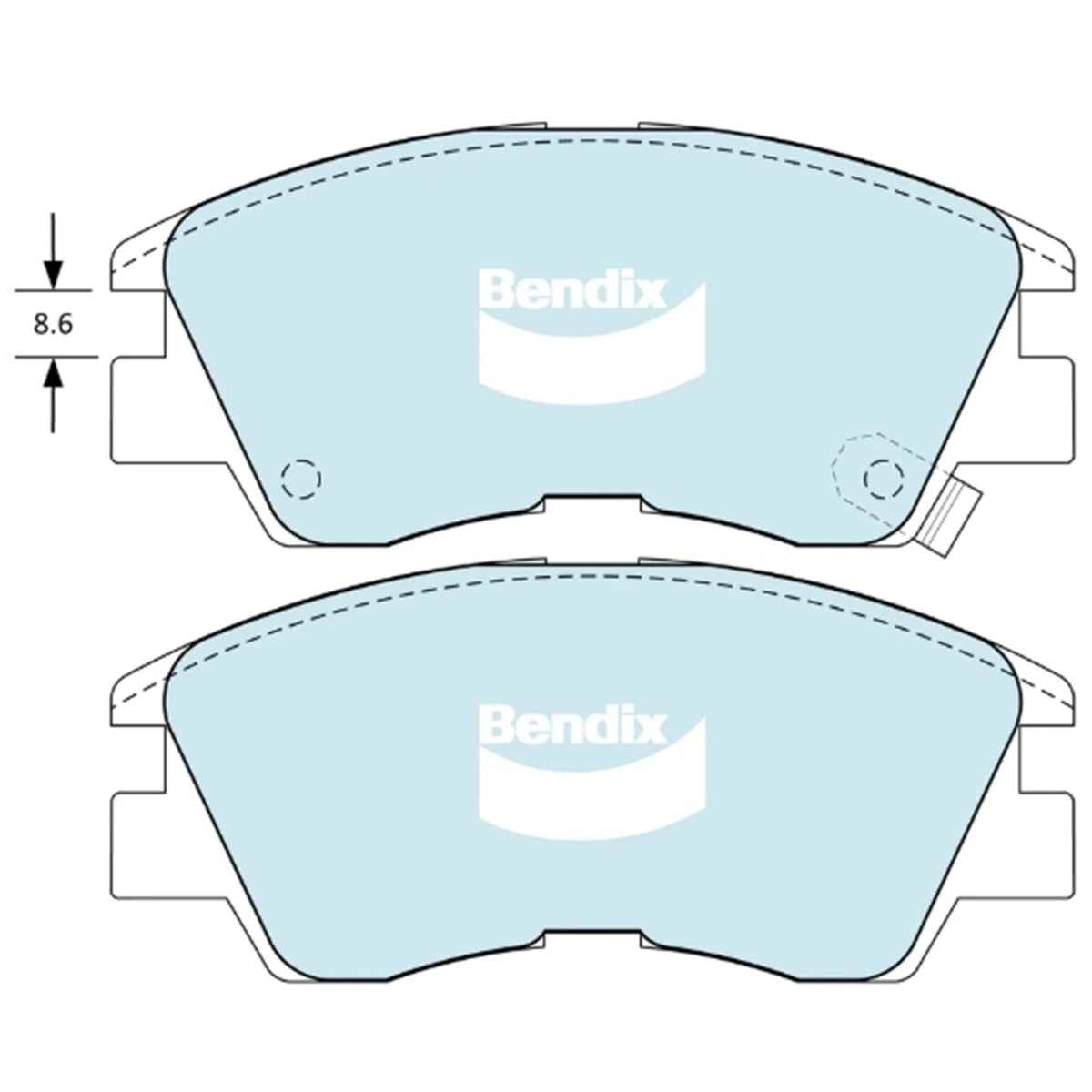Set of 4 Bendix GCT Front Disc Brake Pads for L300 Express Starwagon (1986–1994)