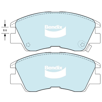 Set of 4 Bendix GCT Front Disc Brake Pads for L300 Express Starwagon (1986–1994)