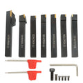 Set of 7 Indexable Carbide Turning Tools for Lathe Cutting