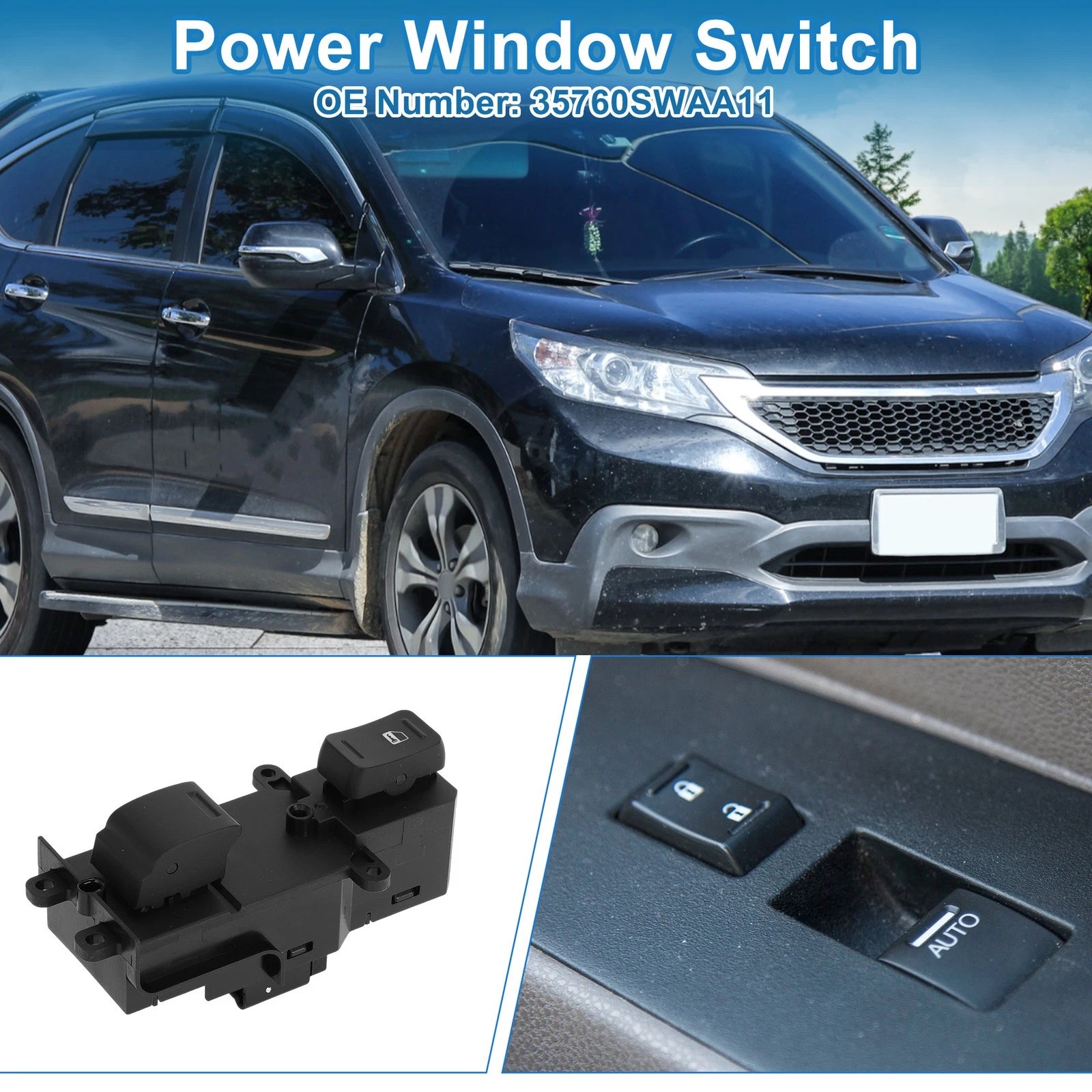 Front Passenger Side Power Window Switch for Honda CR-V (2010–2011)