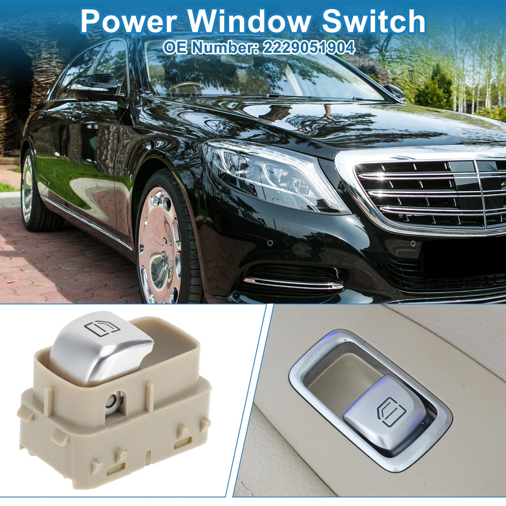 Power Window Switch for Mercedes-Benz E300 S400 S500 S600 Beige (2000–2021)