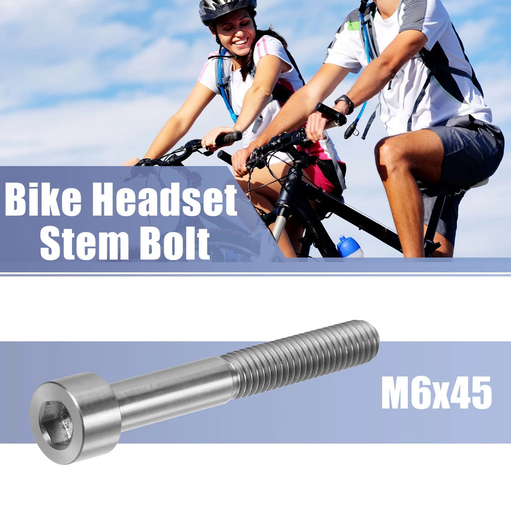 Titanium Tone Replacement M6x45 Bike Stem Bolt for Universal Headset Stem