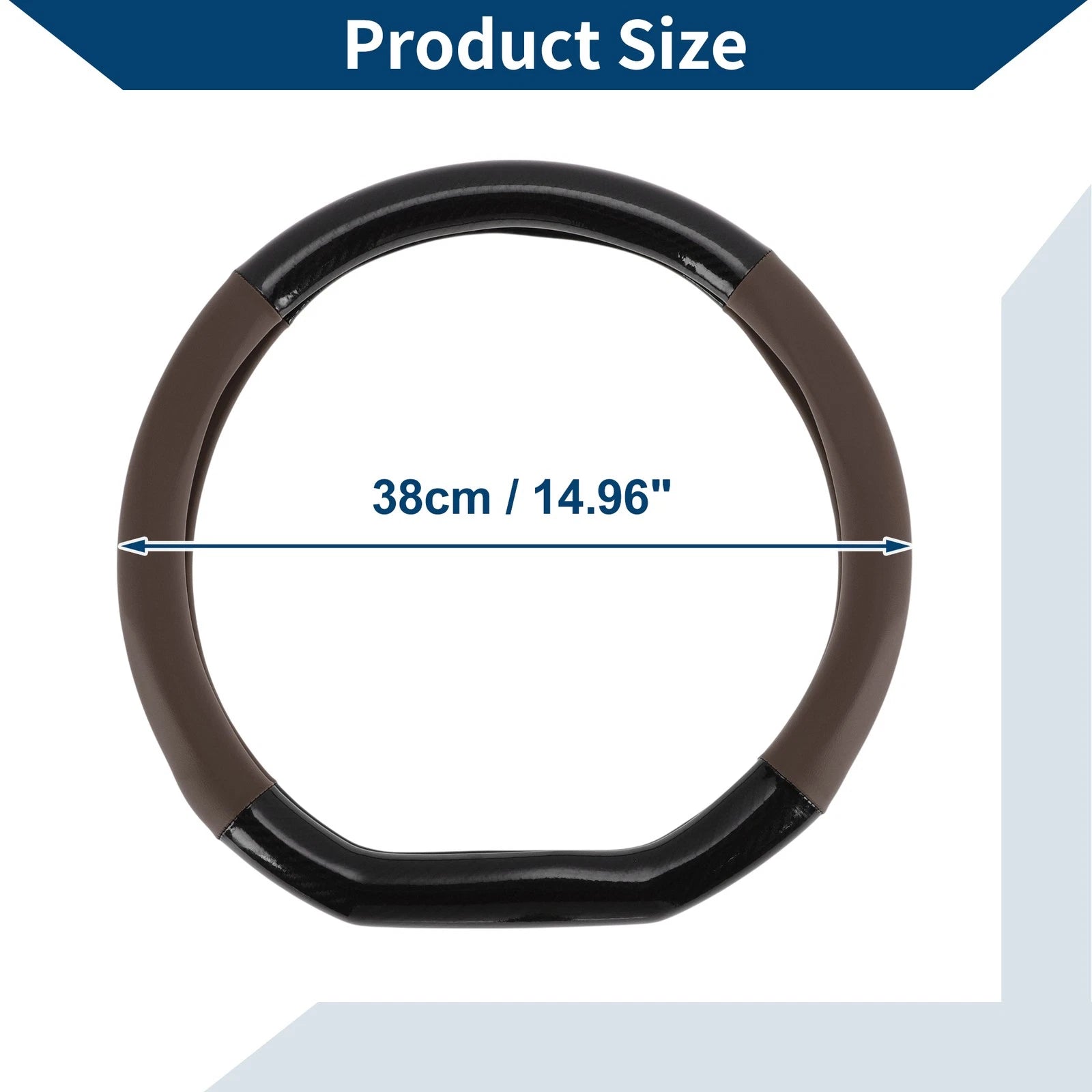 Artificial Leather Steering Wheel Cover for Universal Fit (14.96")