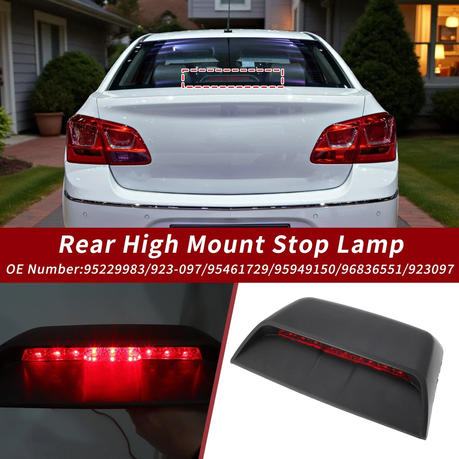 High Mounted LED Third Brake Light Replacement for Chevrolet Cruze (2011–2016)