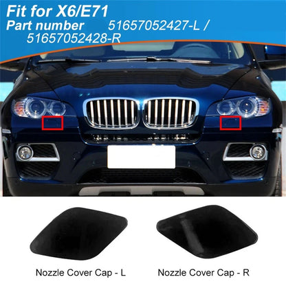 2Pcs For BMW X5M X6 E70 E71 2008-2014 Bumper Headlight Headlamp Washer Cap Cover