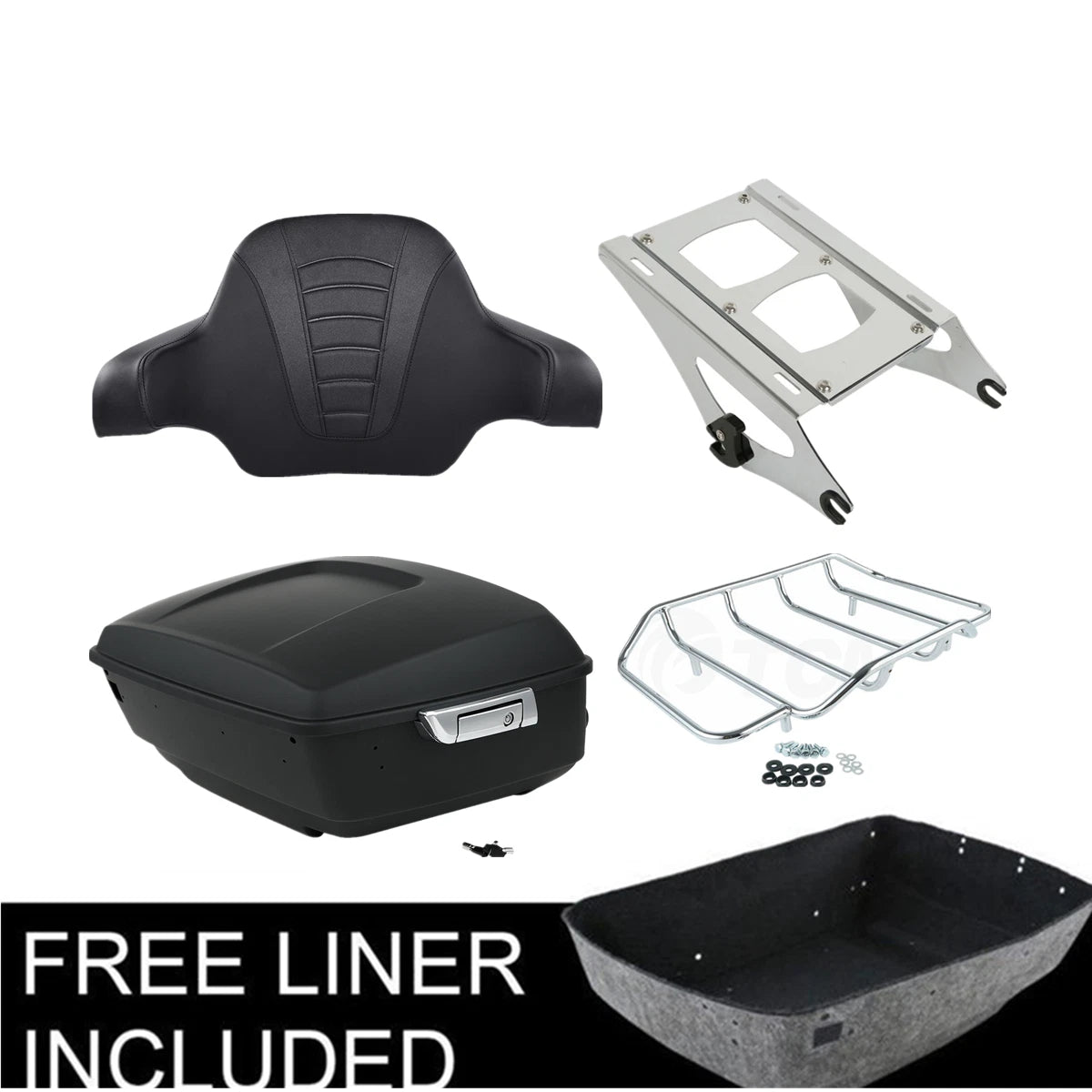 Matt Black Trunk Rack Pad for Harley Touring Glide (2014–2025)
