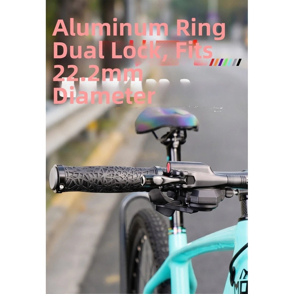 Web Pattern TPE Bike Grips for Long Rides - Hand Fatigue Relief