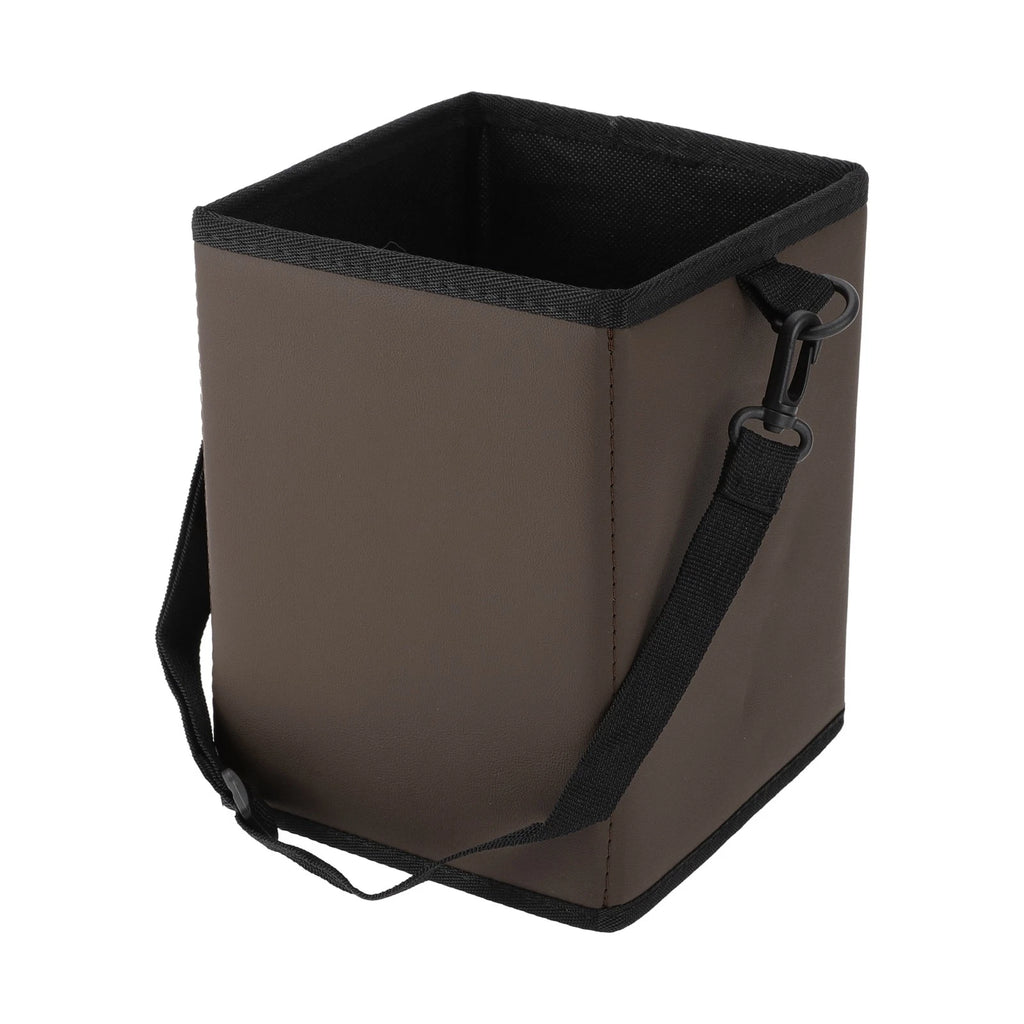 Car Trash Can for Front Rear Seats (1 Pcs) - Hanging & Foldable, Brown